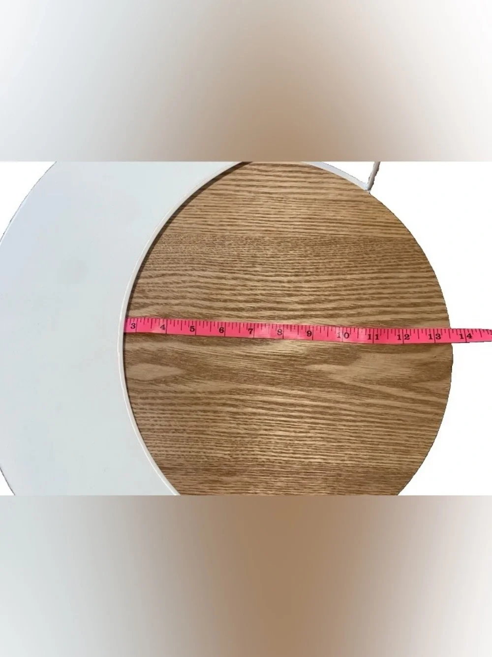 Crescent Moon Floating Wall Shelf🌜Oak Wood, White Metal Crystal Oil Display 14”